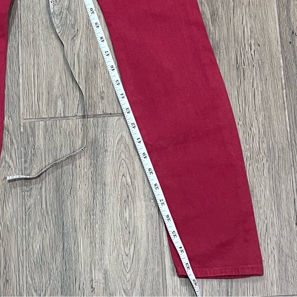 Mother Jeans The Tie Patch Looker Red Skinny Slim Fruit Punch Pants Holiday - Picture 9 of 16